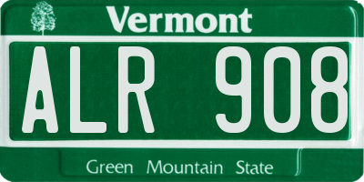 VT license plate ALR908