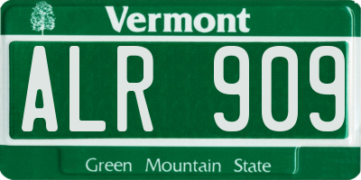 VT license plate ALR909