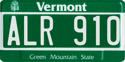 VT license plate ALR910