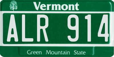 VT license plate ALR914