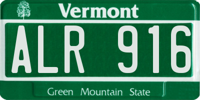 VT license plate ALR916