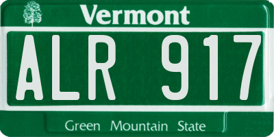 VT license plate ALR917