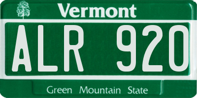 VT license plate ALR920