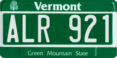 VT license plate ALR921