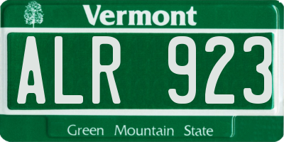 VT license plate ALR923