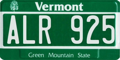 VT license plate ALR925
