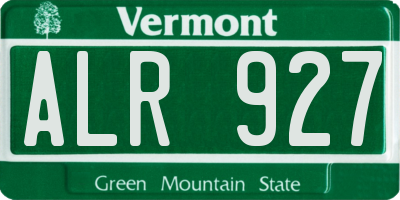 VT license plate ALR927