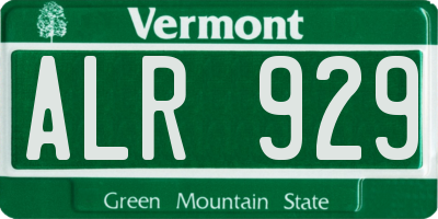 VT license plate ALR929