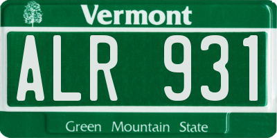 VT license plate ALR931