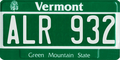 VT license plate ALR932