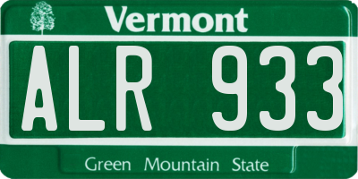 VT license plate ALR933