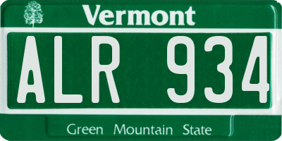 VT license plate ALR934