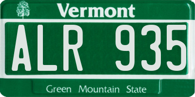 VT license plate ALR935