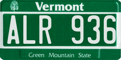 VT license plate ALR936