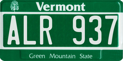 VT license plate ALR937