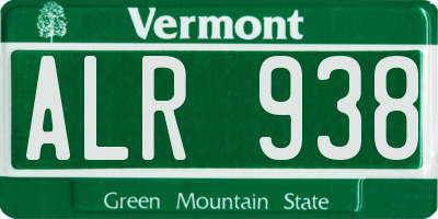 VT license plate ALR938