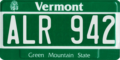 VT license plate ALR942