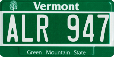 VT license plate ALR947