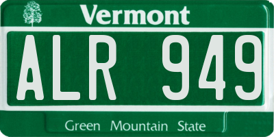 VT license plate ALR949