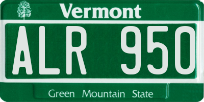VT license plate ALR950