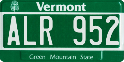 VT license plate ALR952