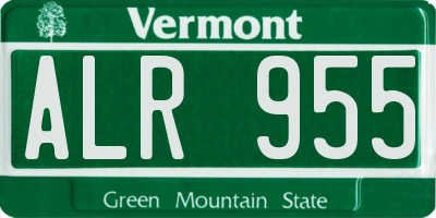 VT license plate ALR955