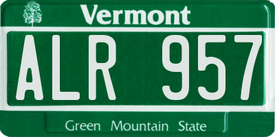 VT license plate ALR957