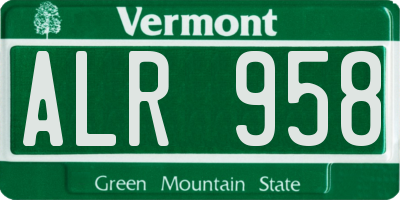 VT license plate ALR958
