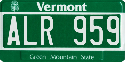 VT license plate ALR959