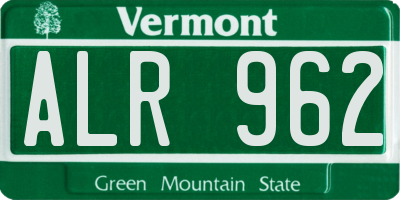 VT license plate ALR962
