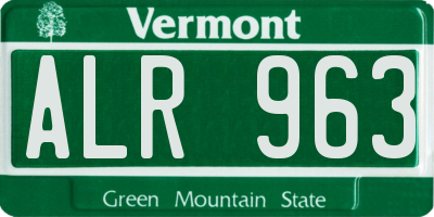VT license plate ALR963