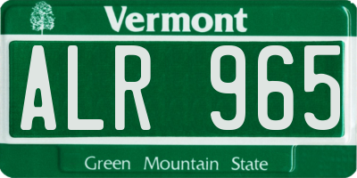 VT license plate ALR965