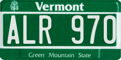 VT license plate ALR970