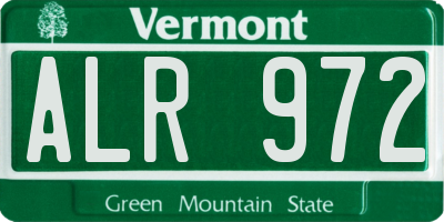 VT license plate ALR972