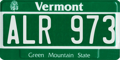 VT license plate ALR973