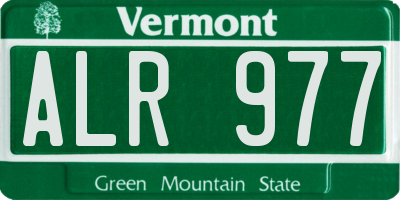 VT license plate ALR977