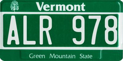 VT license plate ALR978