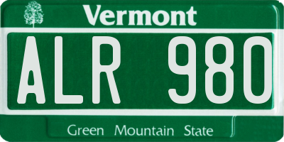 VT license plate ALR980