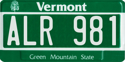 VT license plate ALR981