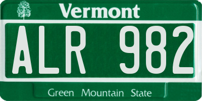 VT license plate ALR982