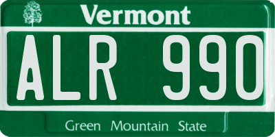 VT license plate ALR990