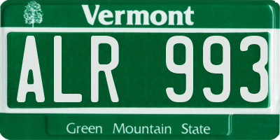 VT license plate ALR993