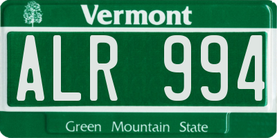 VT license plate ALR994