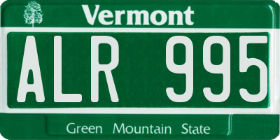 VT license plate ALR995