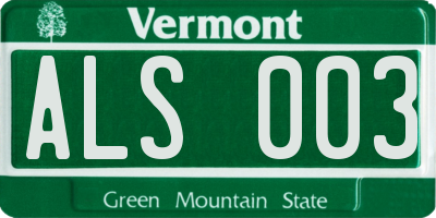 VT license plate ALS003