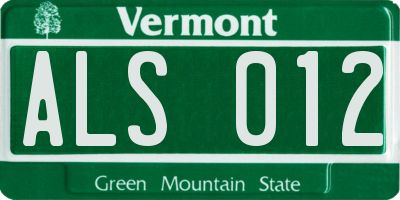 VT license plate ALS012