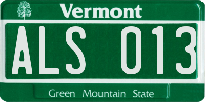 VT license plate ALS013
