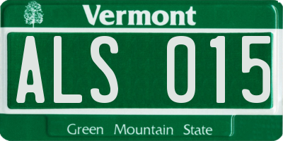 VT license plate ALS015
