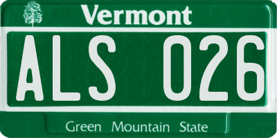 VT license plate ALS026