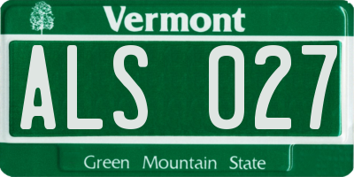 VT license plate ALS027